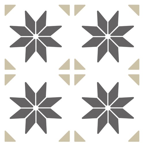 Vivid stars grey floor tiles - stars,